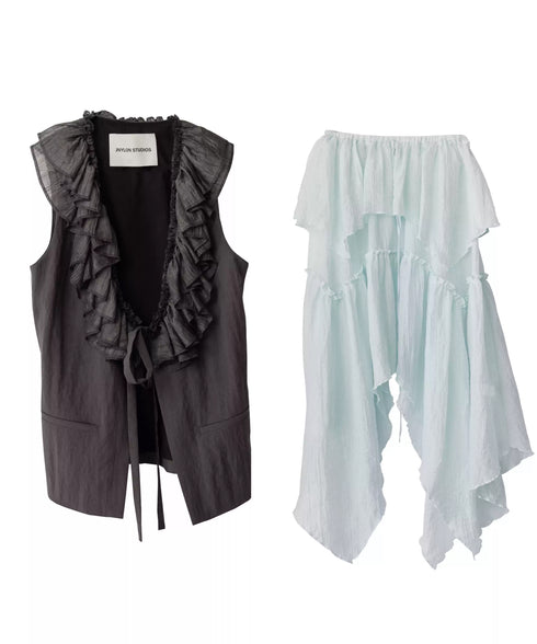 Frill Collar Vest & Sheer Flare Skirt Series